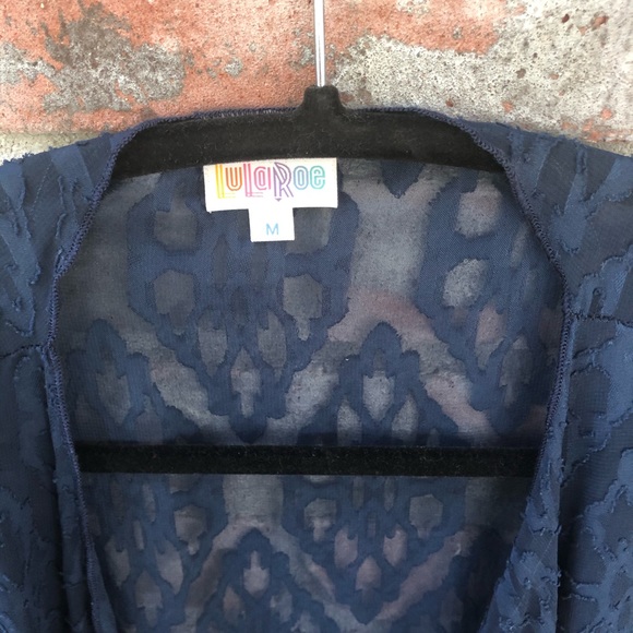 EUC LuLaRoe Shirley M Blue lace diamond design - Picture 3 of 4